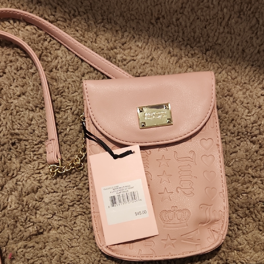 Juicy Couture Pink Crossbody Bag with Gold Hardware